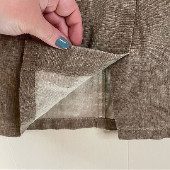 Vintage Alain Monoukian Linen Knee Length Skirt - Picture 4 of 6